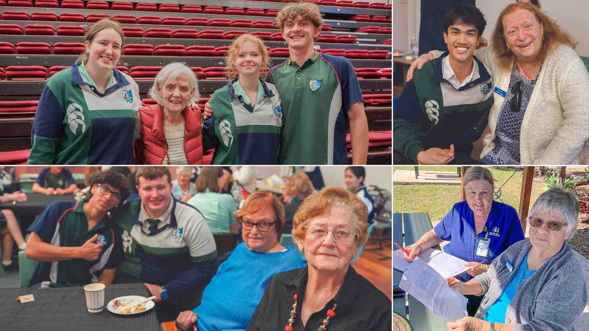 Burnie Brae Respite Clients at Craigslea School in Brisbane talking to senior students